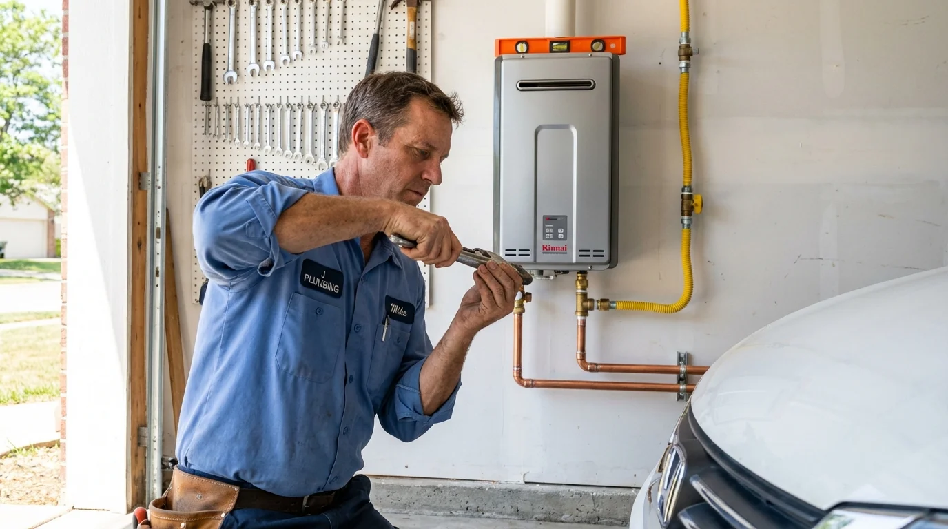 Tankless water heater installation by a Johns Plumbing LLC plumber in Half Moon Bay